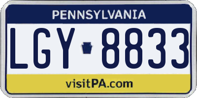 PA license plate LGY8833