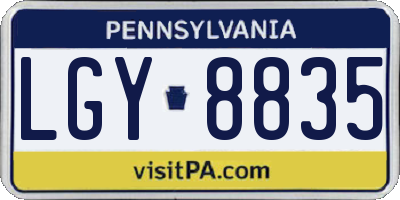 PA license plate LGY8835
