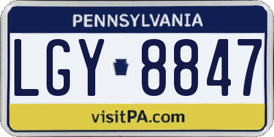 PA license plate LGY8847