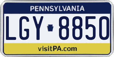 PA license plate LGY8850