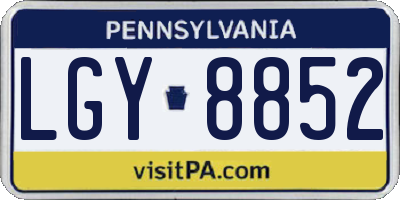 PA license plate LGY8852