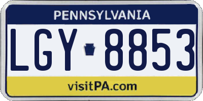 PA license plate LGY8853