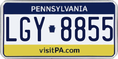 PA license plate LGY8855
