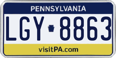 PA license plate LGY8863