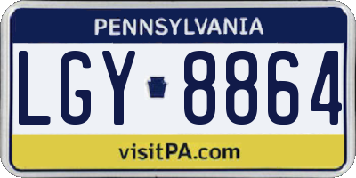 PA license plate LGY8864