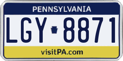 PA license plate LGY8871