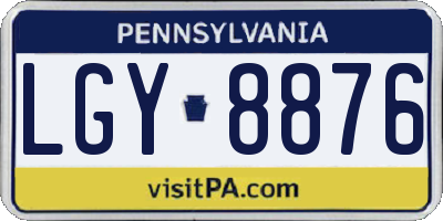 PA license plate LGY8876