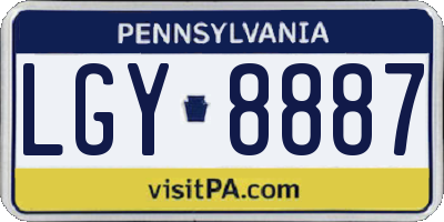 PA license plate LGY8887
