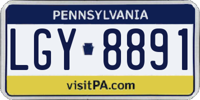PA license plate LGY8891