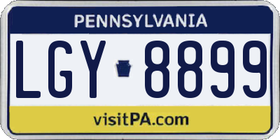 PA license plate LGY8899