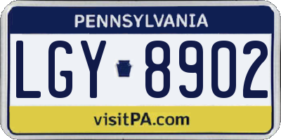 PA license plate LGY8902