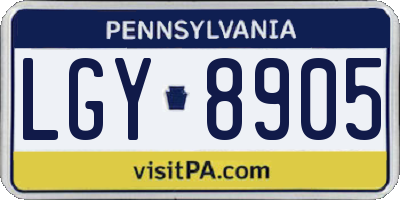 PA license plate LGY8905