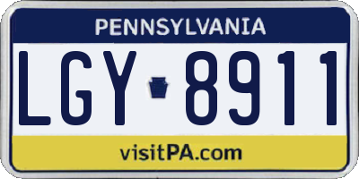 PA license plate LGY8911