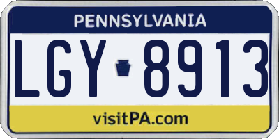 PA license plate LGY8913
