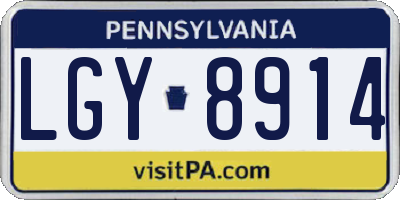 PA license plate LGY8914