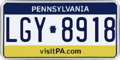 PA license plate LGY8918