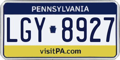 PA license plate LGY8927