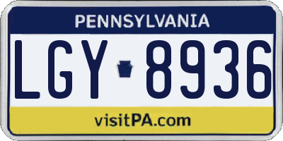 PA license plate LGY8936