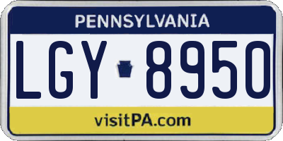PA license plate LGY8950