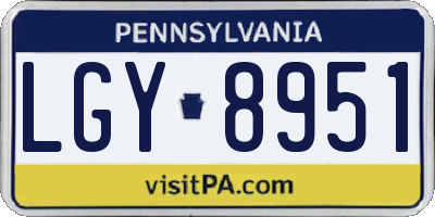 PA license plate LGY8951