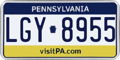 PA license plate LGY8955