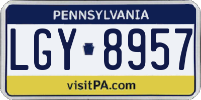 PA license plate LGY8957