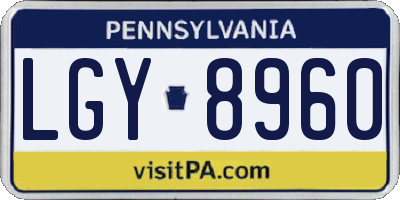 PA license plate LGY8960