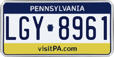 PA license plate LGY8961