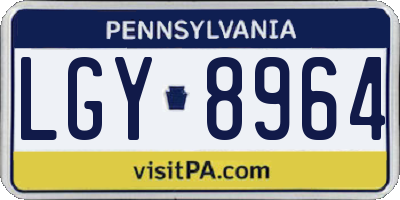 PA license plate LGY8964