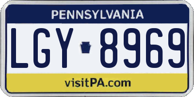 PA license plate LGY8969