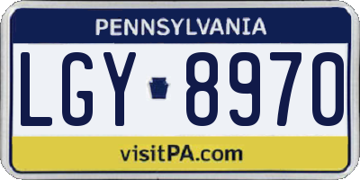 PA license plate LGY8970