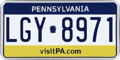 PA license plate LGY8971