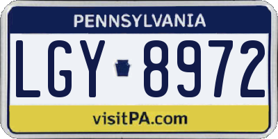 PA license plate LGY8972