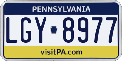 PA license plate LGY8977