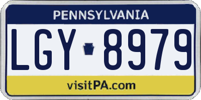 PA license plate LGY8979