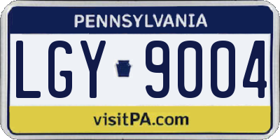 PA license plate LGY9004