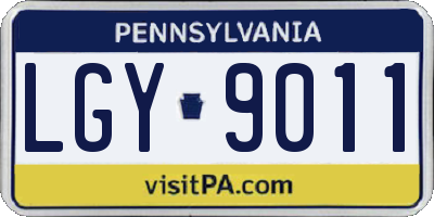 PA license plate LGY9011