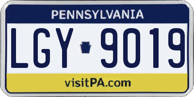 PA license plate LGY9019