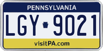 PA license plate LGY9021