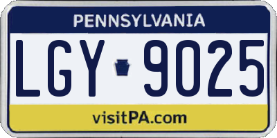 PA license plate LGY9025