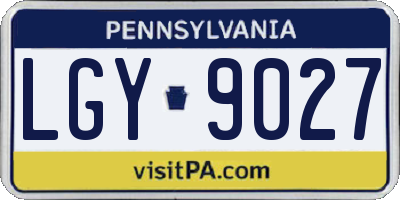 PA license plate LGY9027