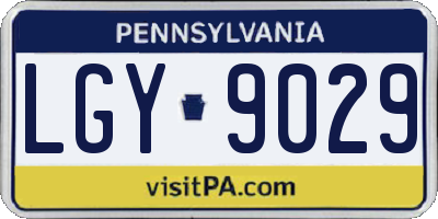 PA license plate LGY9029