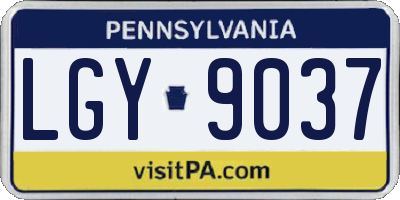 PA license plate LGY9037
