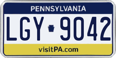 PA license plate LGY9042