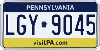 PA license plate LGY9045