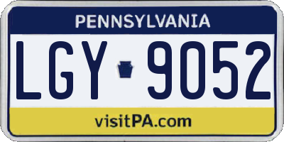 PA license plate LGY9052