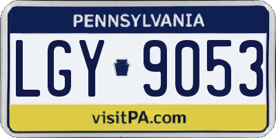 PA license plate LGY9053