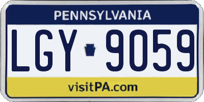 PA license plate LGY9059