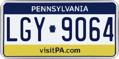PA license plate LGY9064