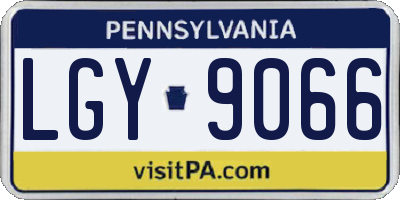 PA license plate LGY9066